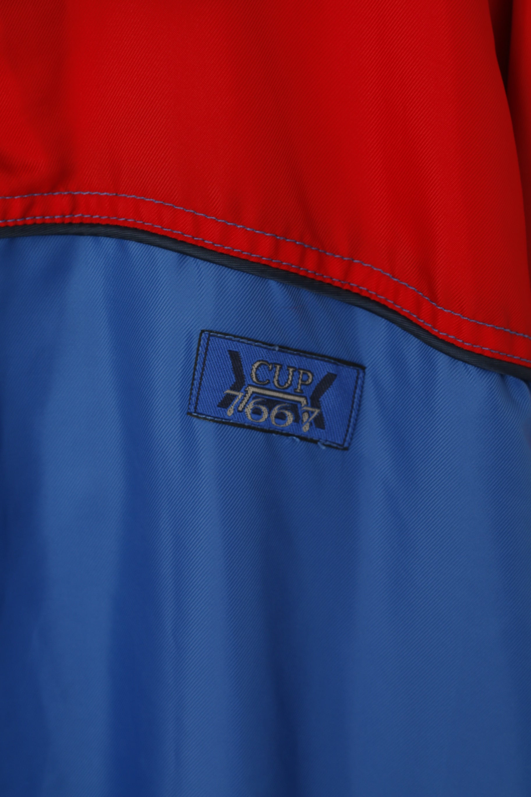 CUP 66 Giacca XL da uomo Blu Rosso FC Bayern Munchen Pullover Calcio Cappuccio nascosto Top