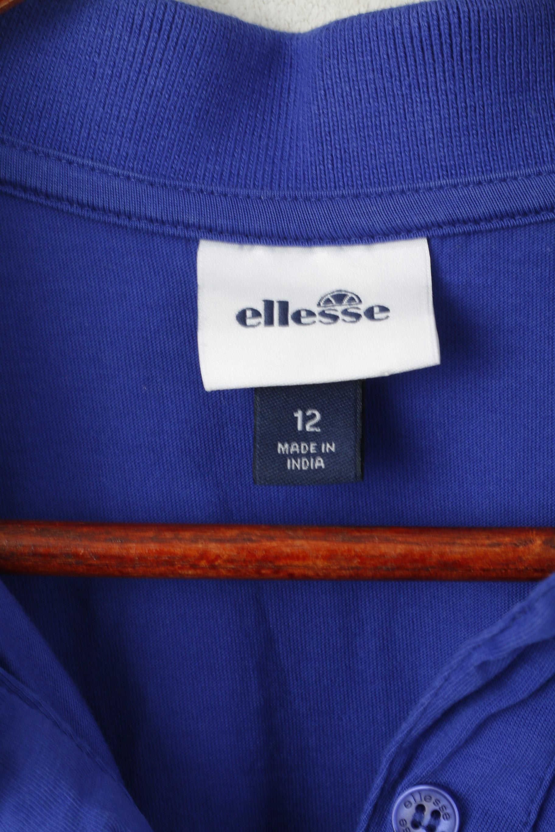 Ellesse Women 12 40 M Polo Shirt Purple Cotton Detailed Buttons Sport Top