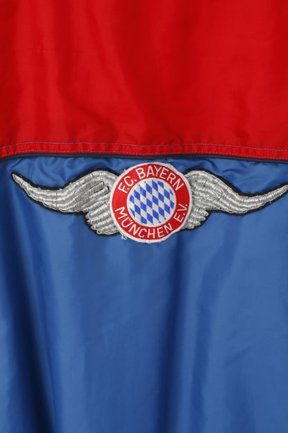 CUP 66 Giacca XL da uomo Blu Rosso FC Bayern Munchen Pullover Calcio Cappuccio nascosto Top