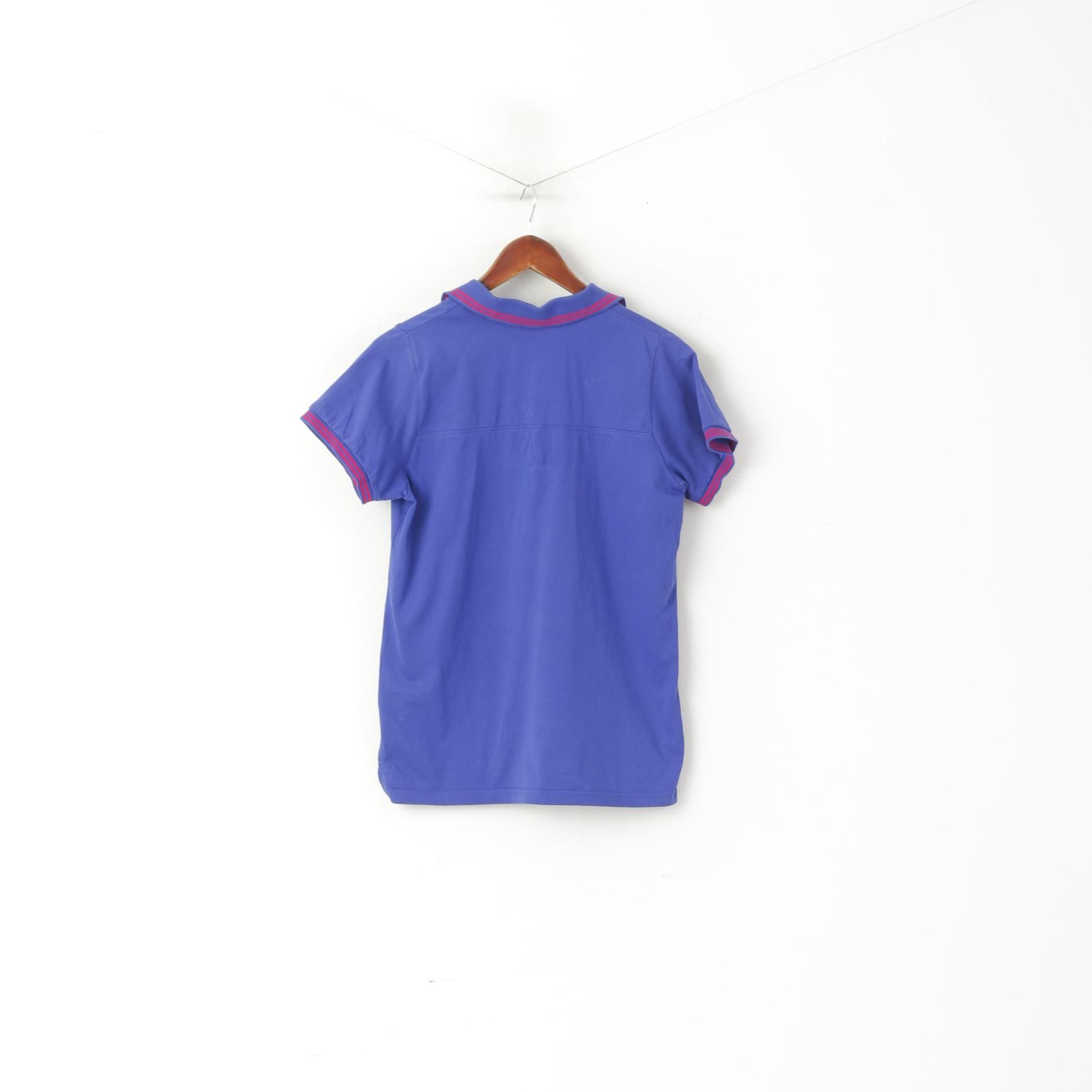 Ellesse Women 12 40 M Polo Shirt Purple Cotton Detailed Buttons Sport Top