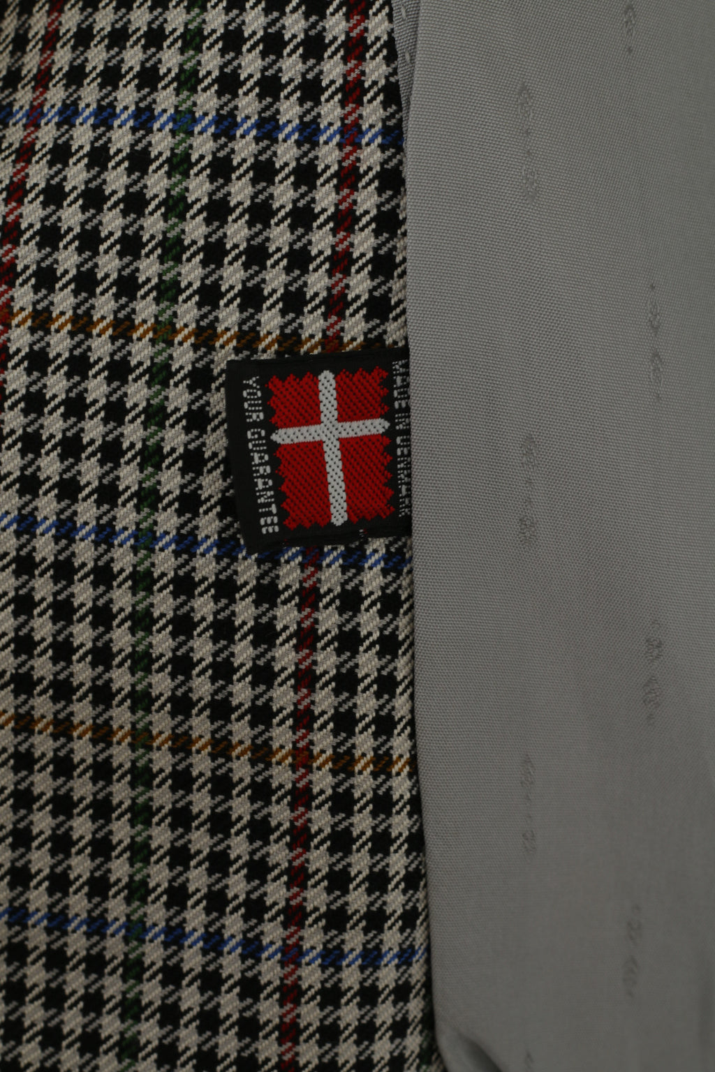 Falbe Dormeuil Men 38 Blazer Wool Houndstooth Single Breasted Vintage Multicoloured Jacket