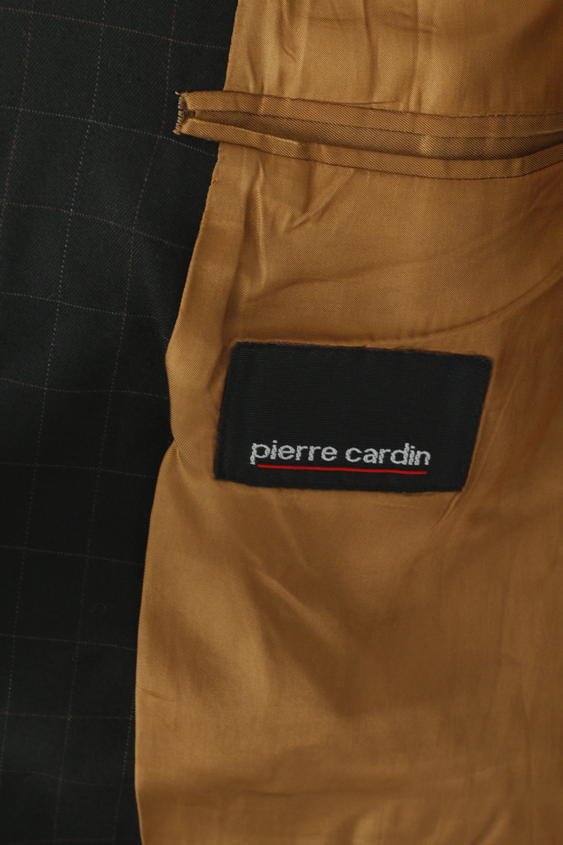 Pierre Cardin Men 46 56 Blazer Black Brown Check Wool Single Braested Retro Jacket