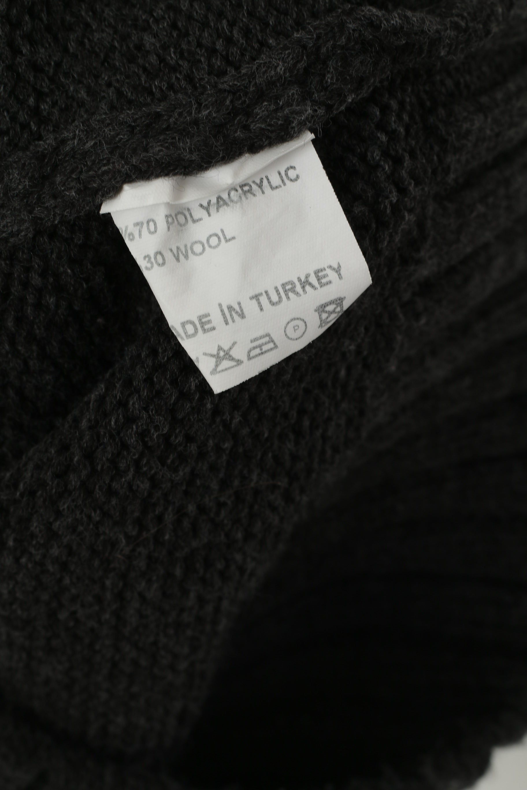 Bigoss Femme M Pull Gris Laine Mélangée À Capuche Imprimé Nordique Pull