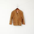 Good Time Femmes 38 M Veste En Cuir Camel Vintage Épaulettes En Daim Haut