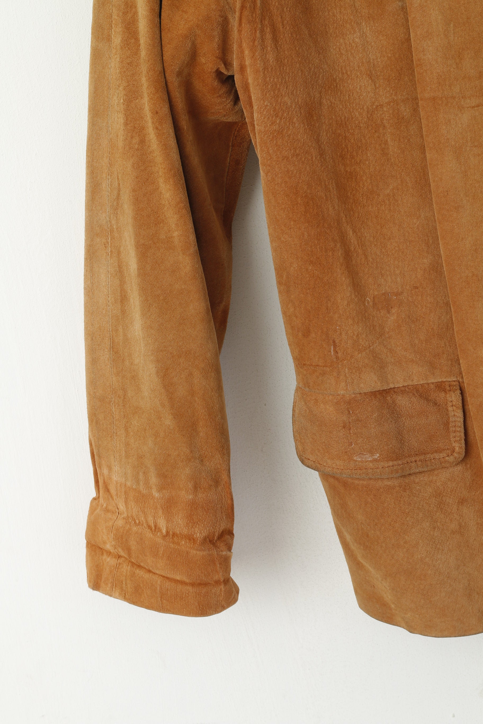 Good Time Donna 38 M Giacca in pelle Cammello Top con spalline in pelle scamosciata vintage