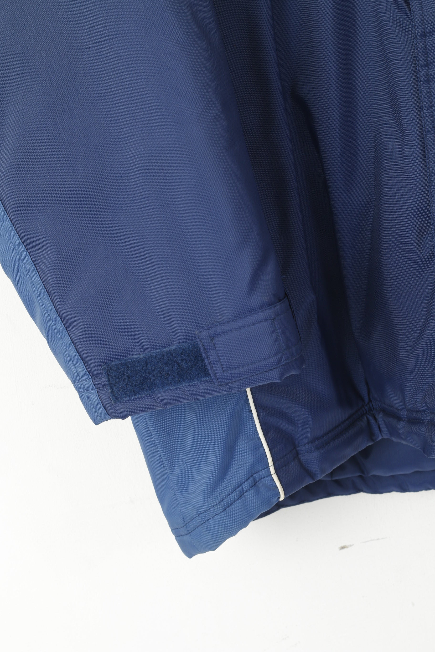 Giacca Adidas Uomo M 174 Parka con cappuccio nascosto impermeabile in nylon imbottito vintage blu