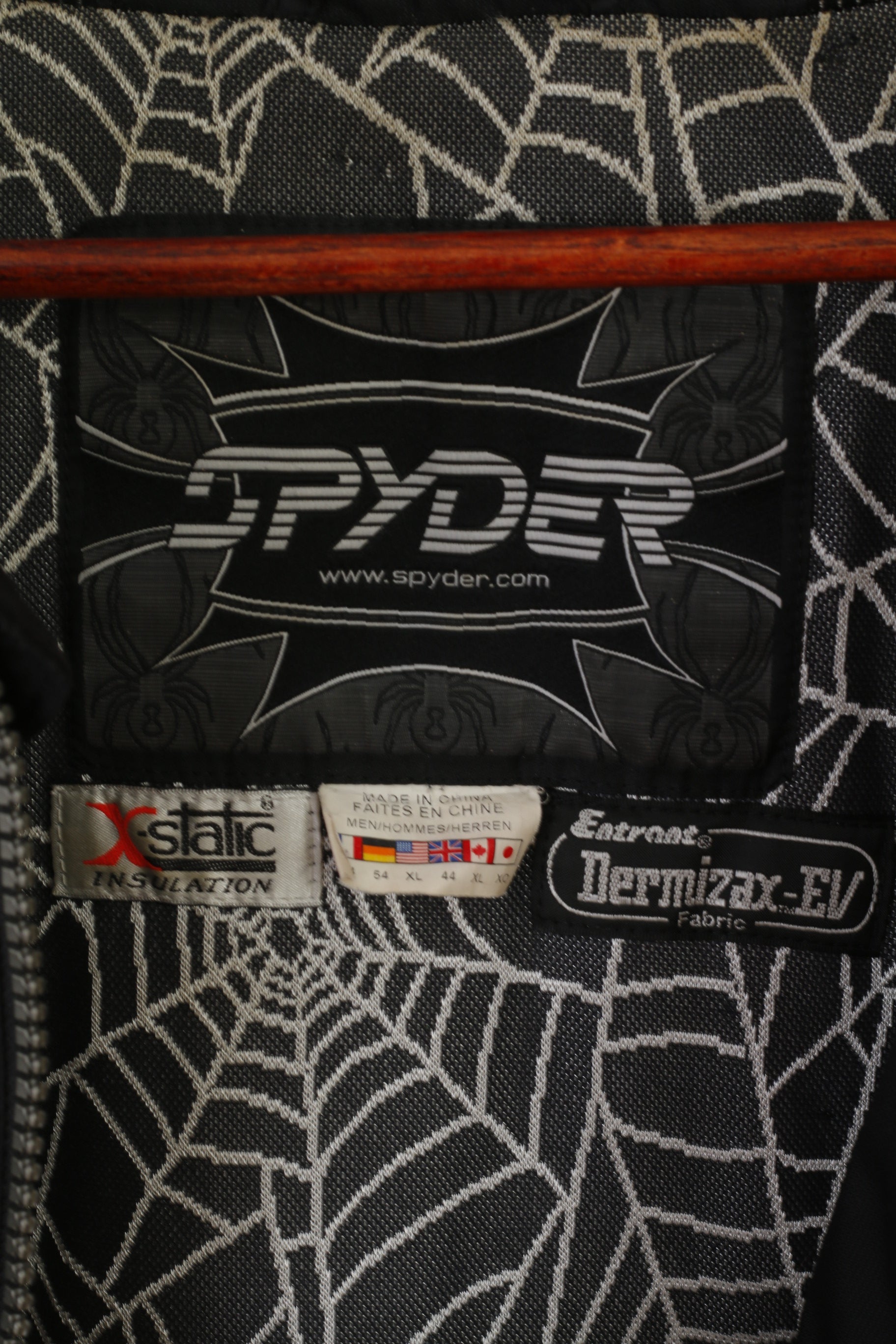 Spyder Men 54 XL Ski Jacket Black Dermizac X-Static 20000 mm Snowboarding Top