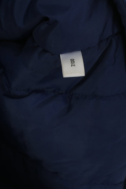 Adidas Men M 174 Jacket Blue Vintage Padded Nylon Waterproof Hidden Hood Parka