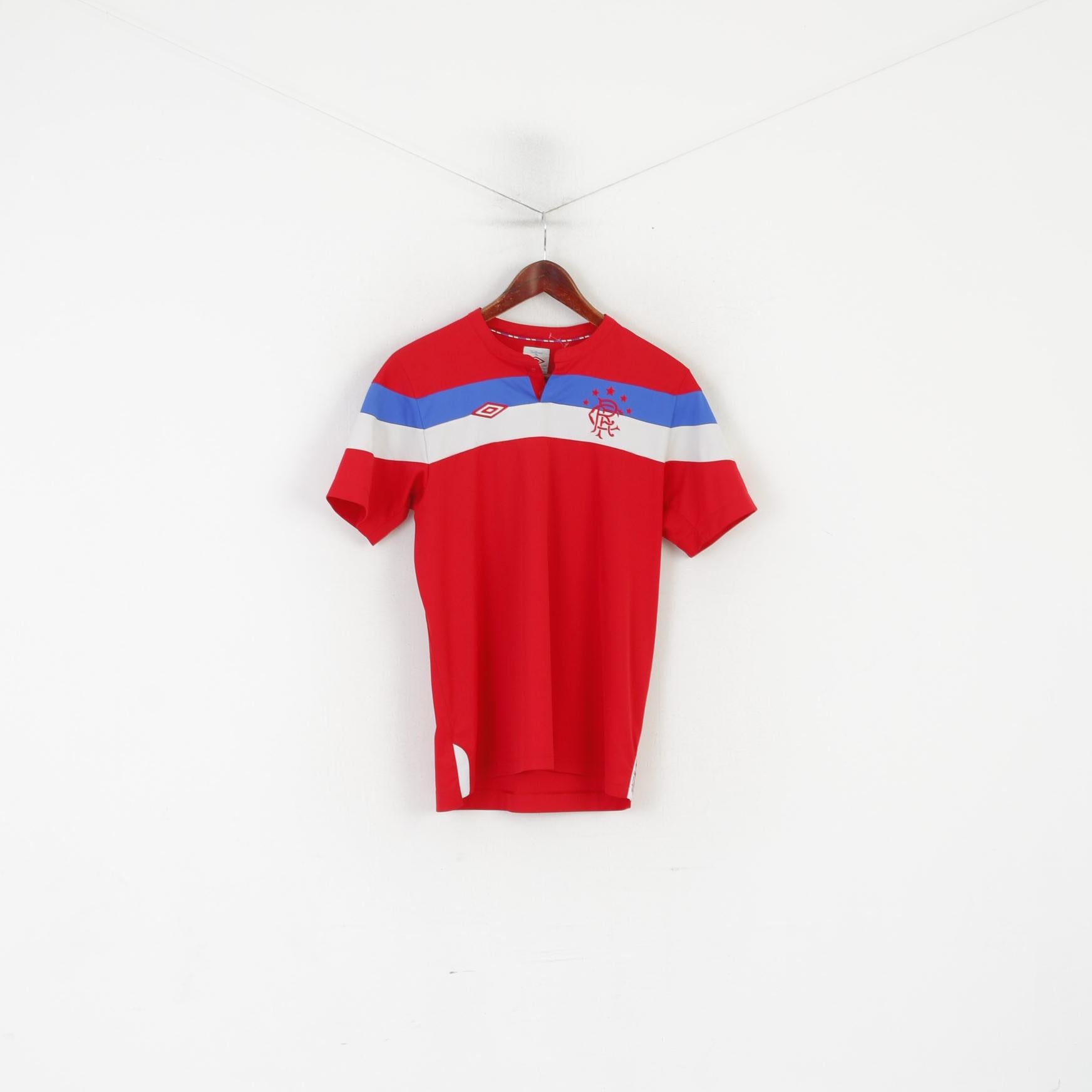 Umbro Garçons XLB 158 Chemise Rouge Glasgow Rangers Football Club Haut en Jersey Vintage