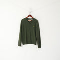 Original Penguin Mens 2XL (M) Jumper Green V Neck Sweater 100% Wool Top
