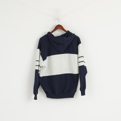 Estelle Women XL Sweatshirt Vintage Navy Hooded Global Connection 80s Top