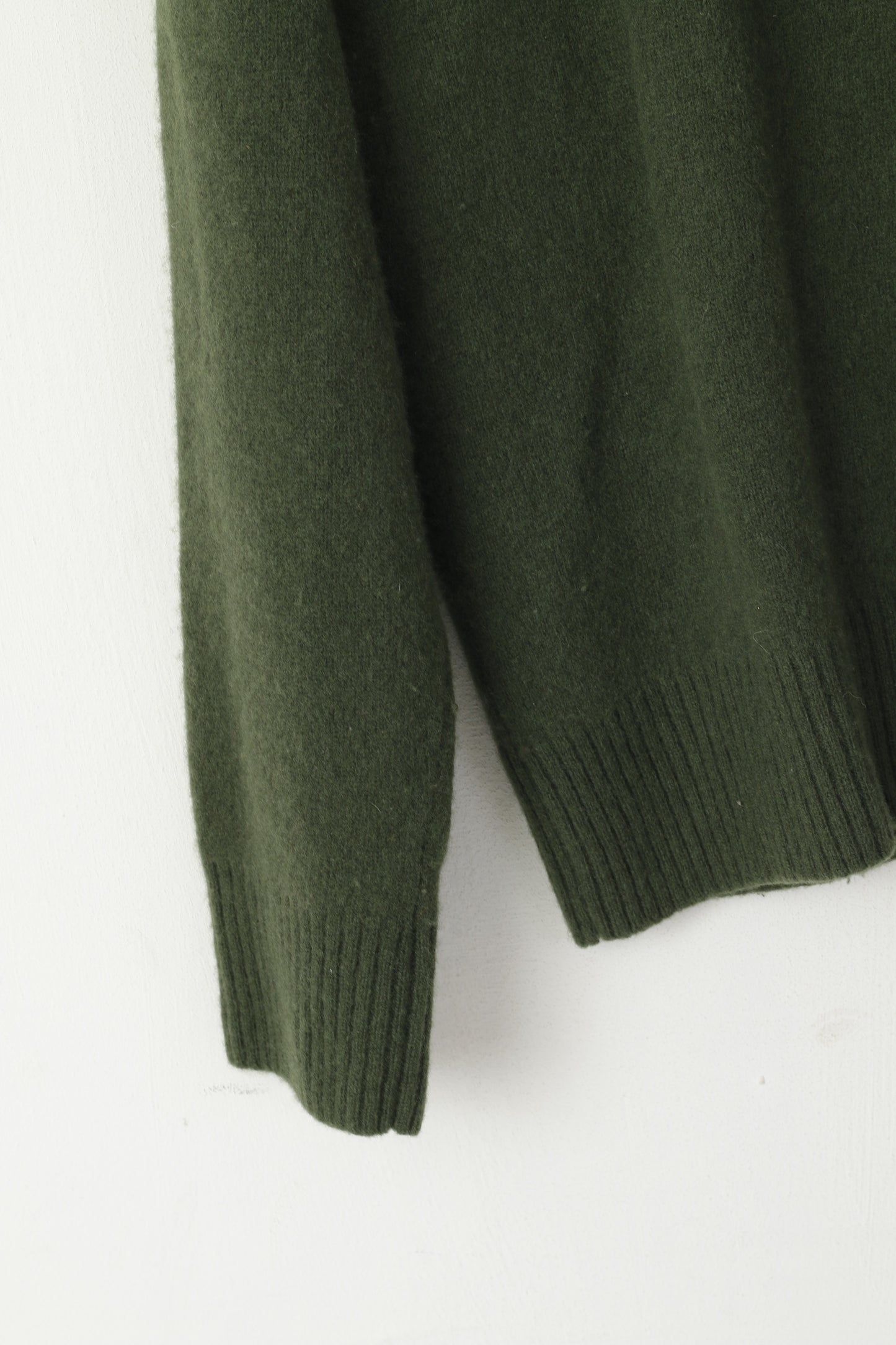 Maglione originale Penguin da uomo 2XL (M) verde con scollo a V, top in lana al 100%.