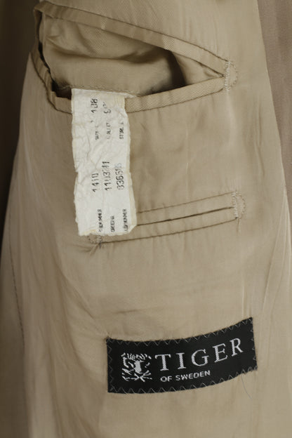 Tiger Of Sweden Men 108 40 Blazer Taupe Wool Single Breasted Vintage Jacket