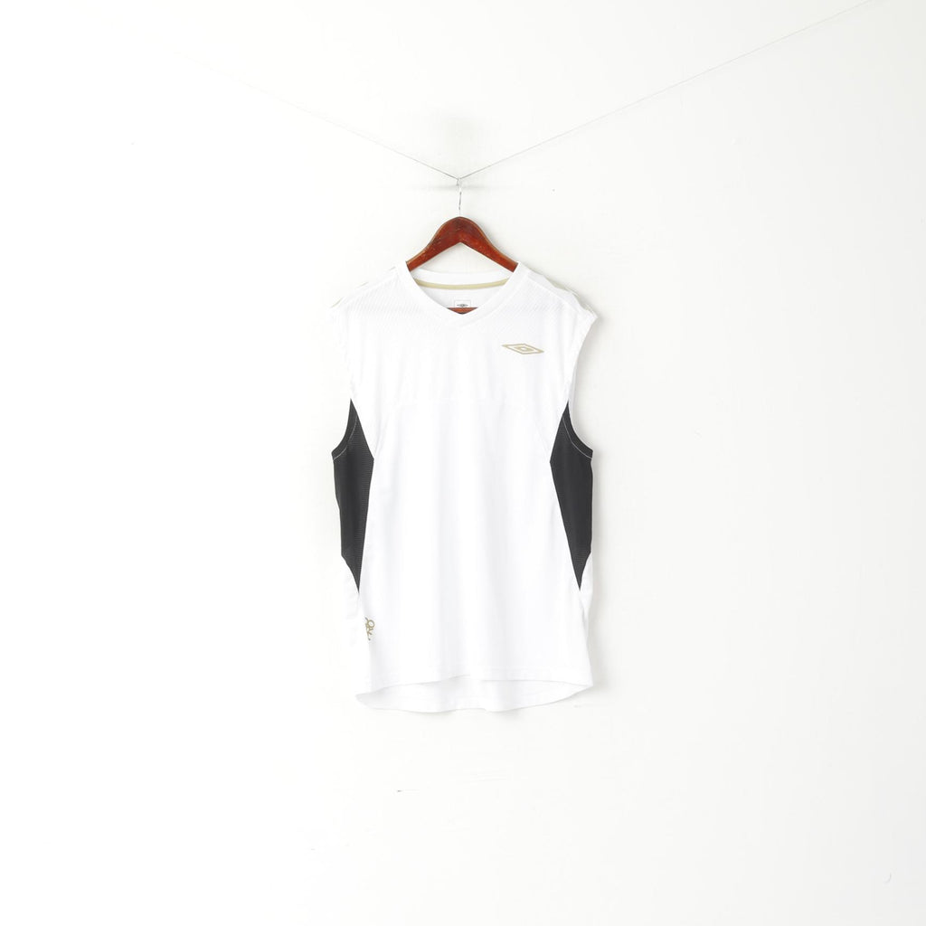 Umbro Men XXL Shirt White Diamond Pro Series Sleeveless Sport Training Jersey Top