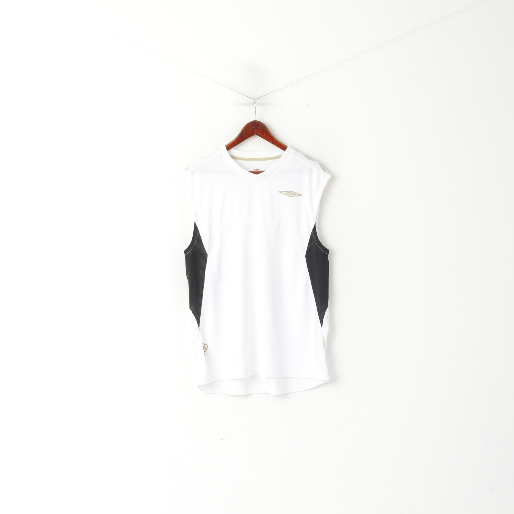 Umbro Men XXL Shirt White Diamond Pro Series Sleeveless Sport Training Jersey Top