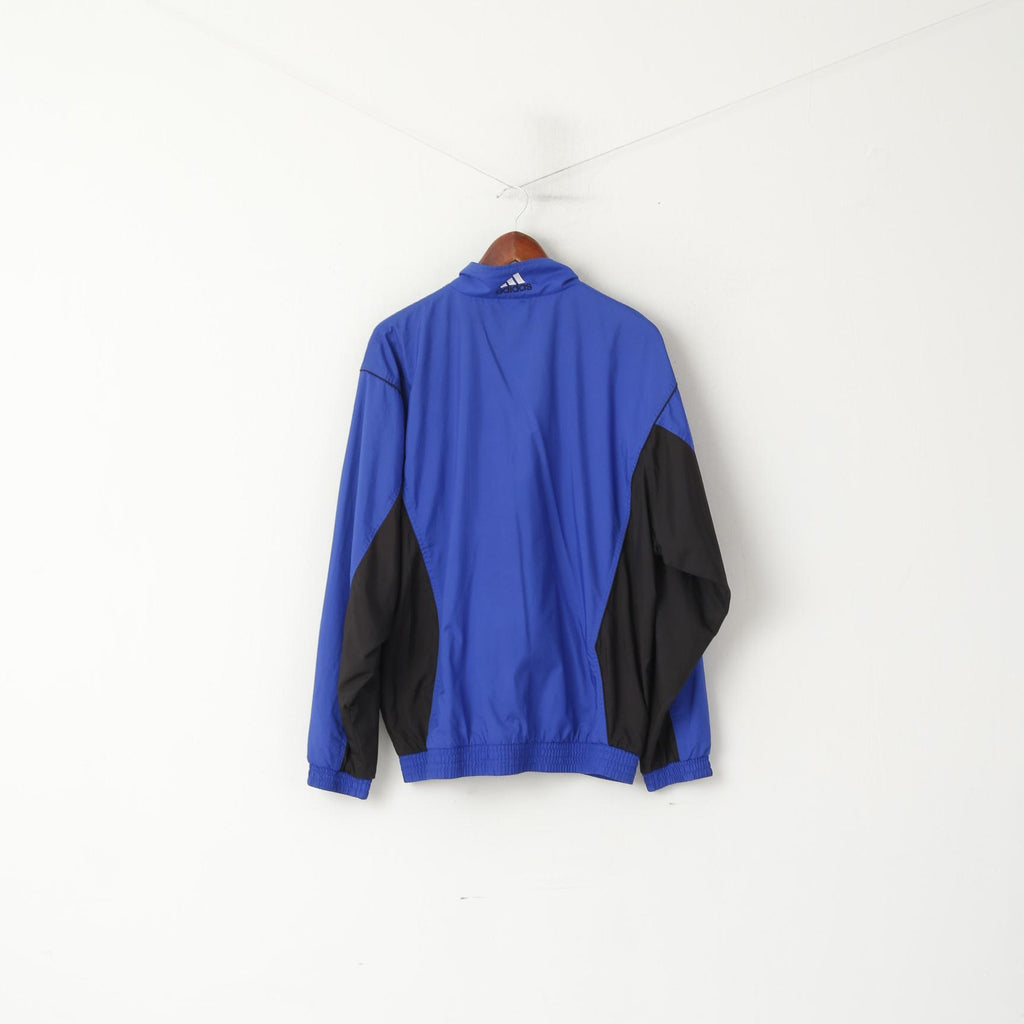 Adidas Uomo L 186 Giacca Blu Vintage Zip Up Bomber Active '00 Sportswear Top