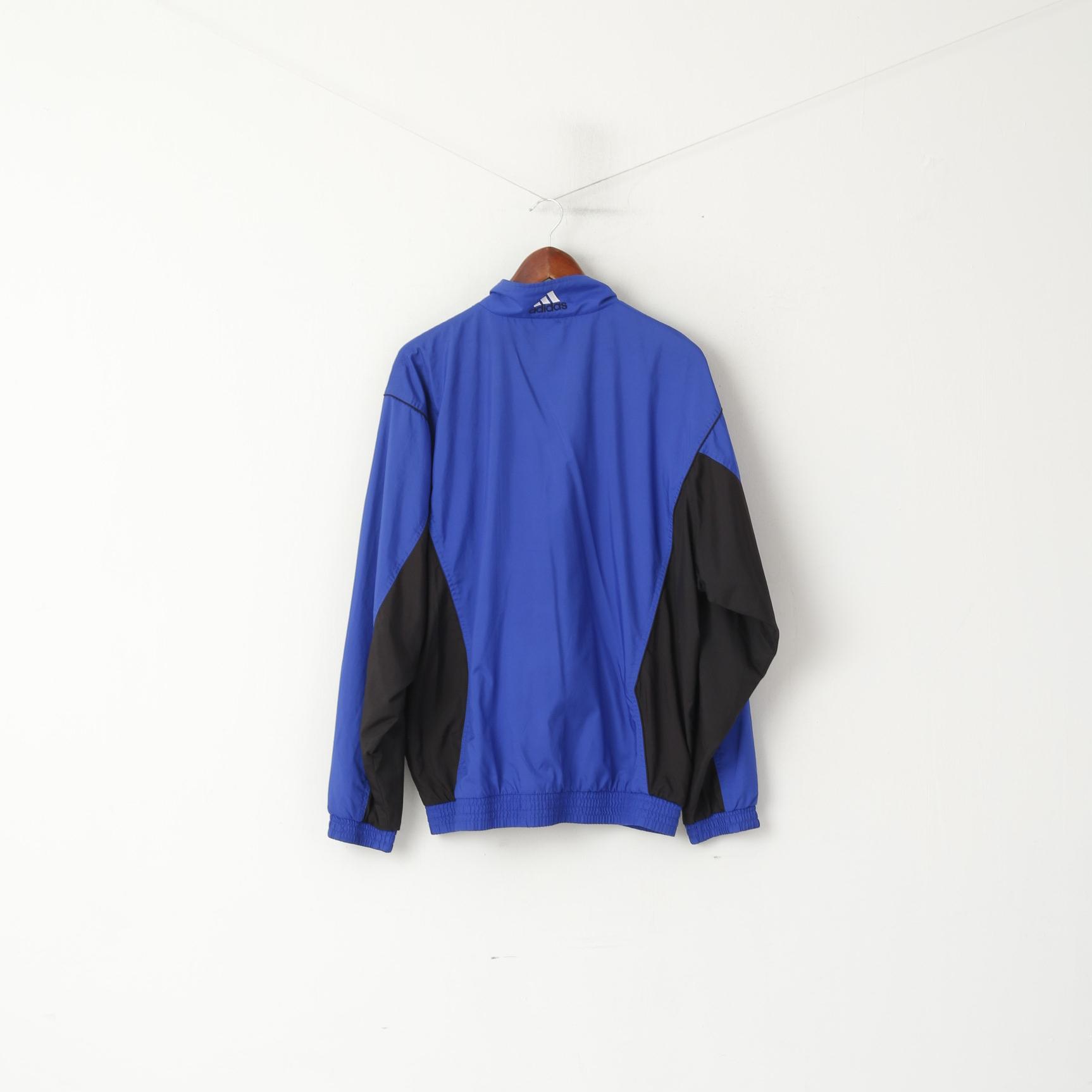 Adidas Uomo L 186 Giacca Blu Vintage Zip Up Bomber Active '00 Sportswear Top