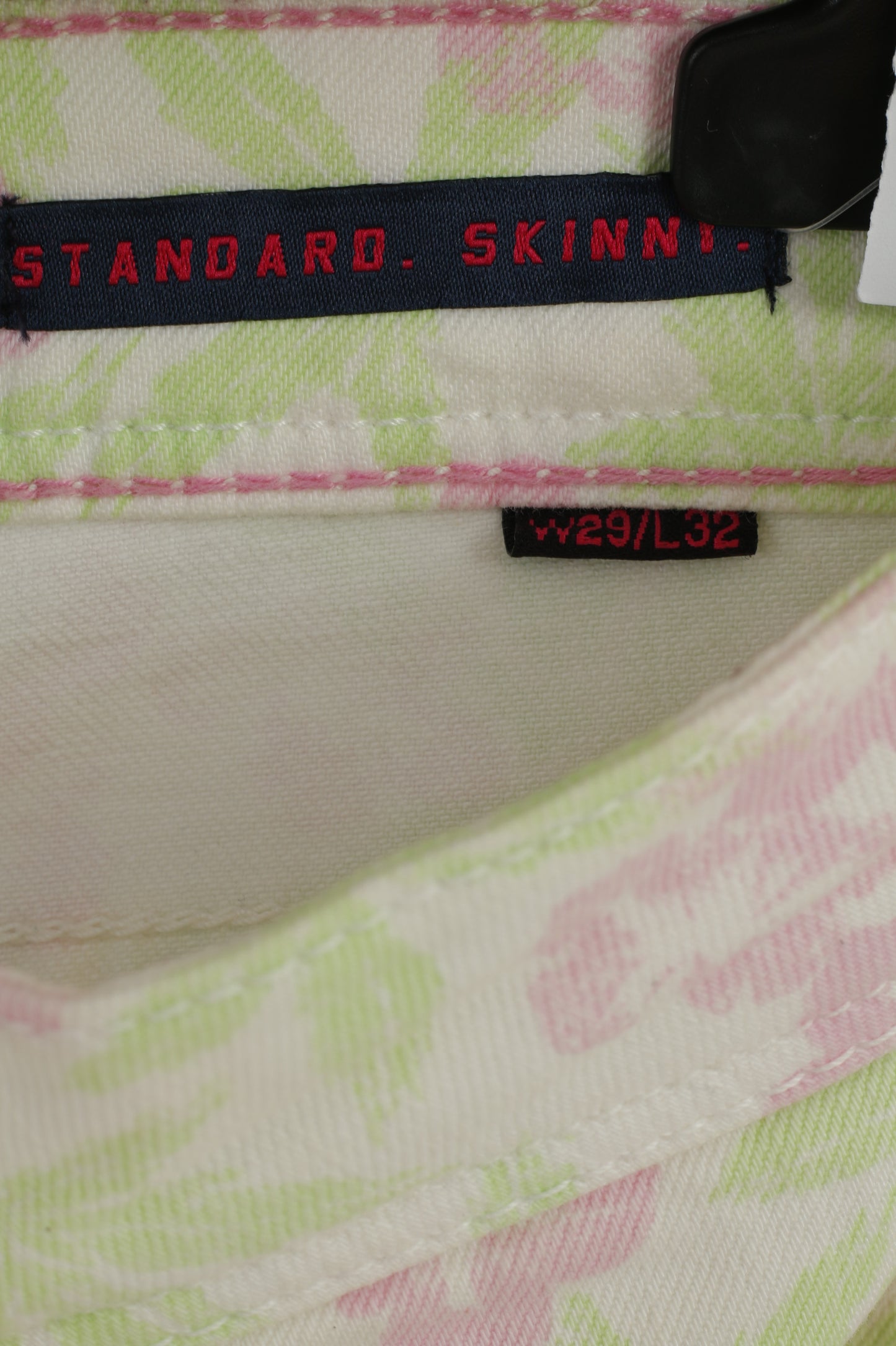 Pantaloni Superdry da donna W 29 L 32 Pantaloni skinny standard in cotone bianco floreale neon