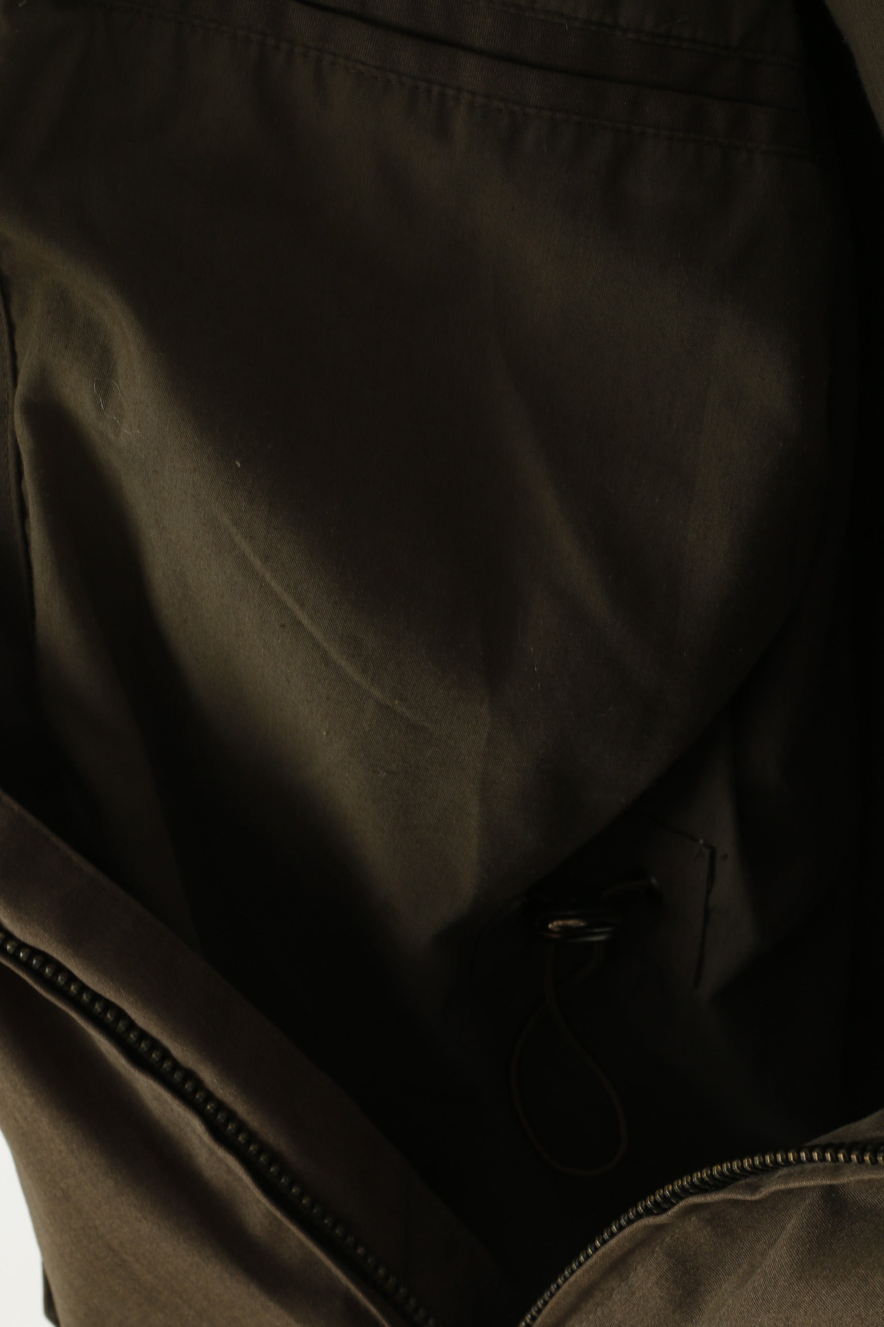 Scott Co. Giacca da uomo L Verde Marrone Cerniera completa Tasche in cotone leggero militare