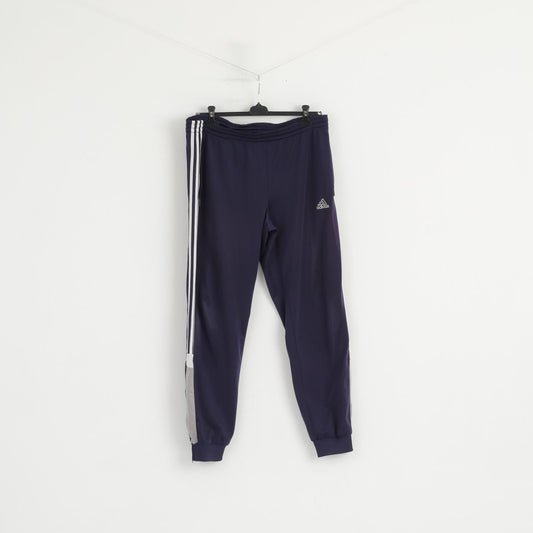 Adidas Men 180 M Sweatpants Shiny Navy Vintage Drawstring Belt Sport Trousers