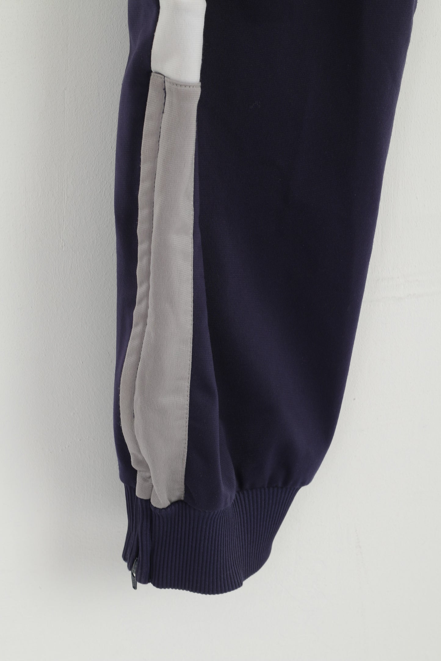 Pantaloni sportivi Adidas da uomo 180 M. Pantaloni sportivi con cintura con coulisse vintage blu scuro lucido