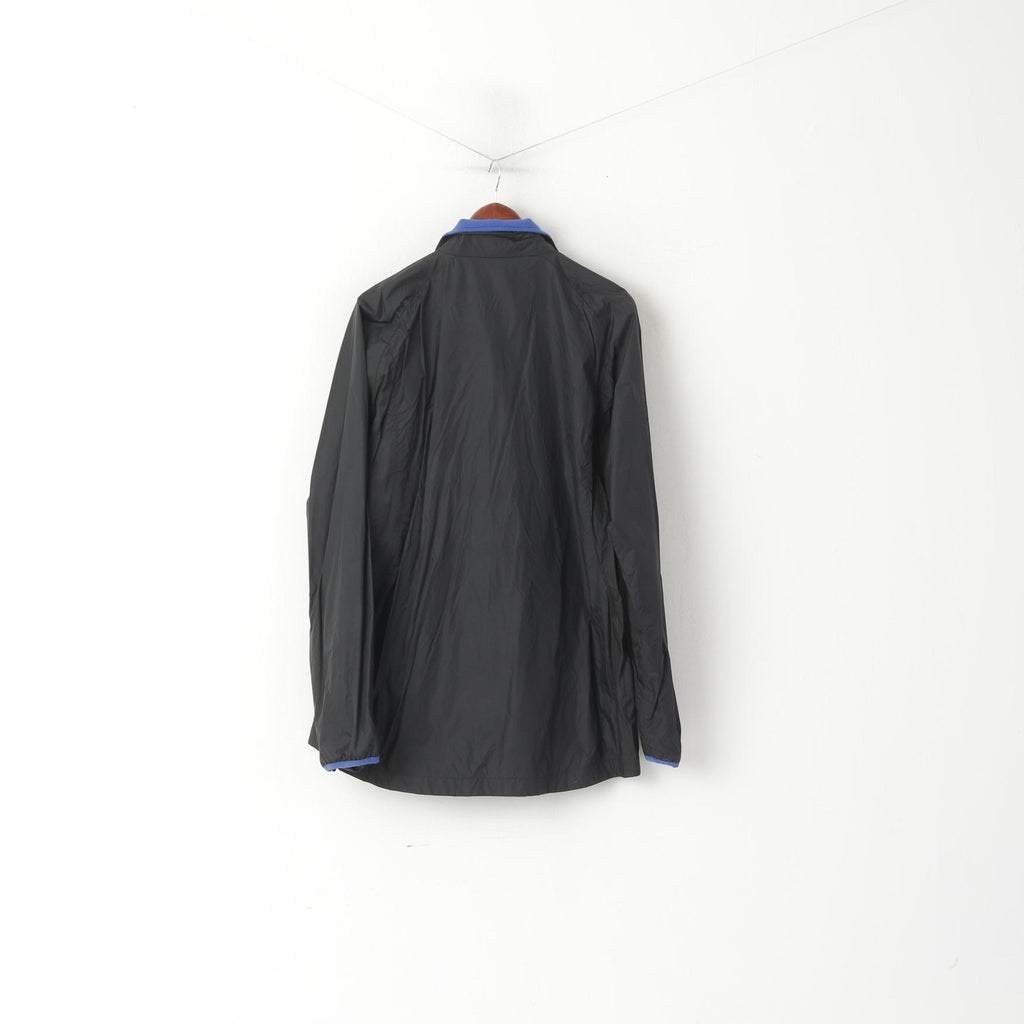 Kappa Men XXL (XL) Jacket Black Nylon VIF Stiftet Vintage Full Zip Sportswear Top