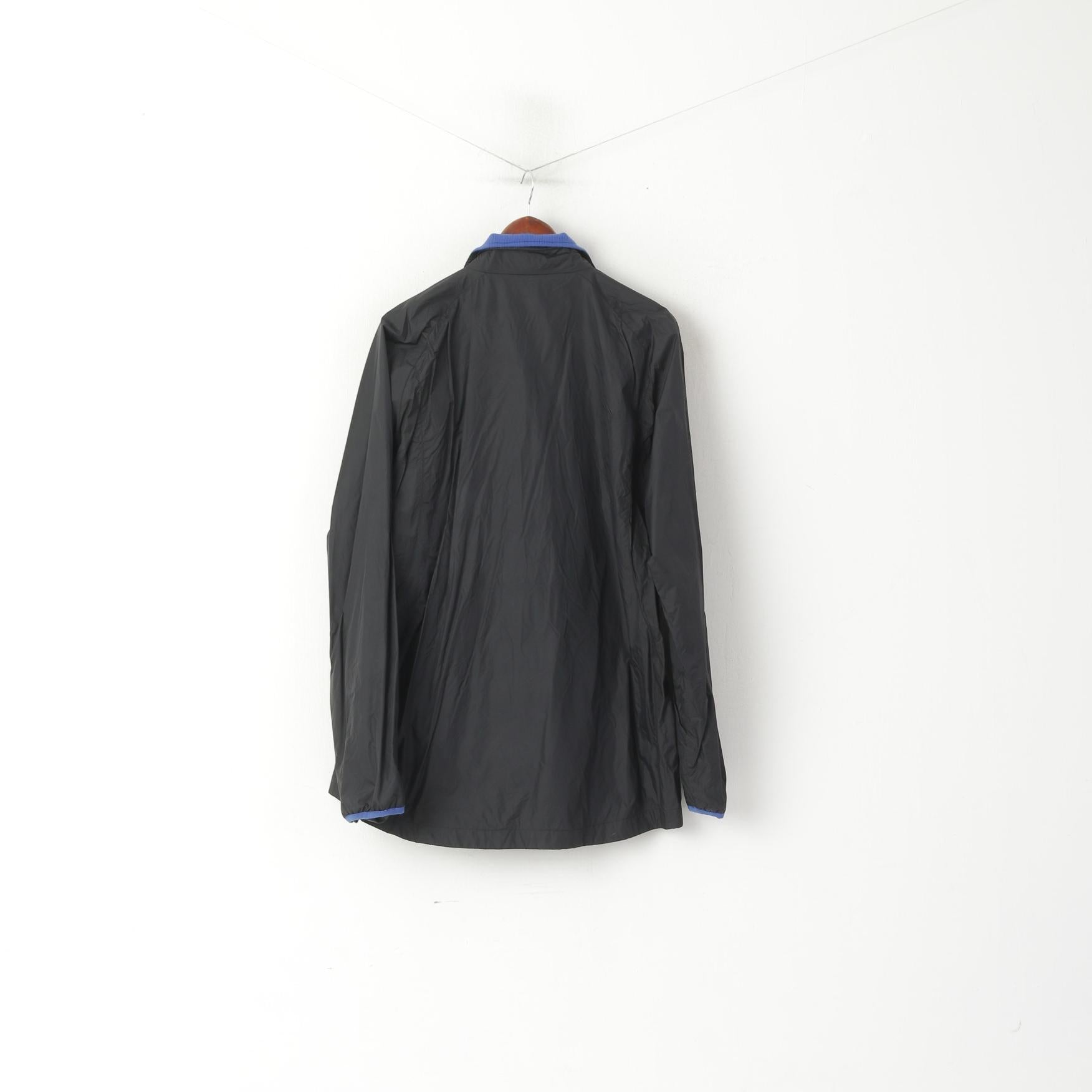 Kappa Men XXL (XL) Jacket Black Nylon VIF Stiftet Vintage Full Zip Sportswear Top