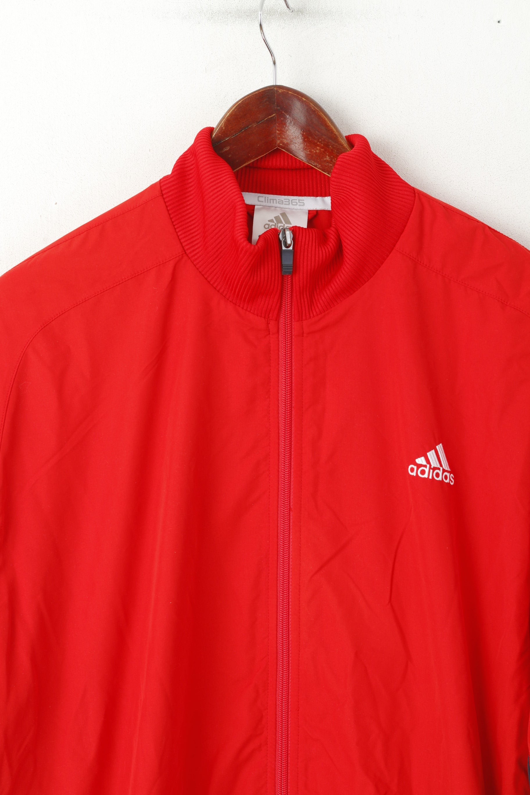 Adidas Men XL Jacket Red Clima 365 Bomber Sportwear Full Zipper