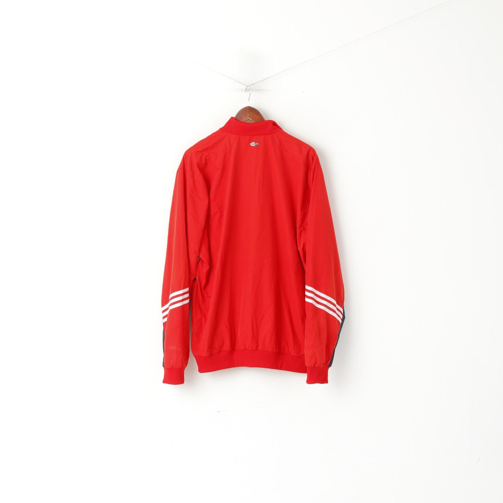 Adidas Hommes XL Veste Rouge Clima 365 Bomber Sportwear Full Zipper Sport Top