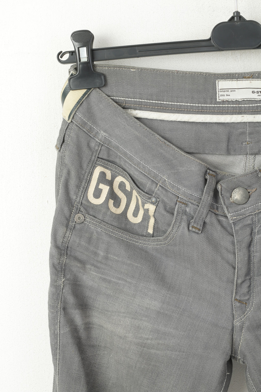 G-Star Raw Women 30 Jeans Trousers Gray Cotton Saville Straight Pants