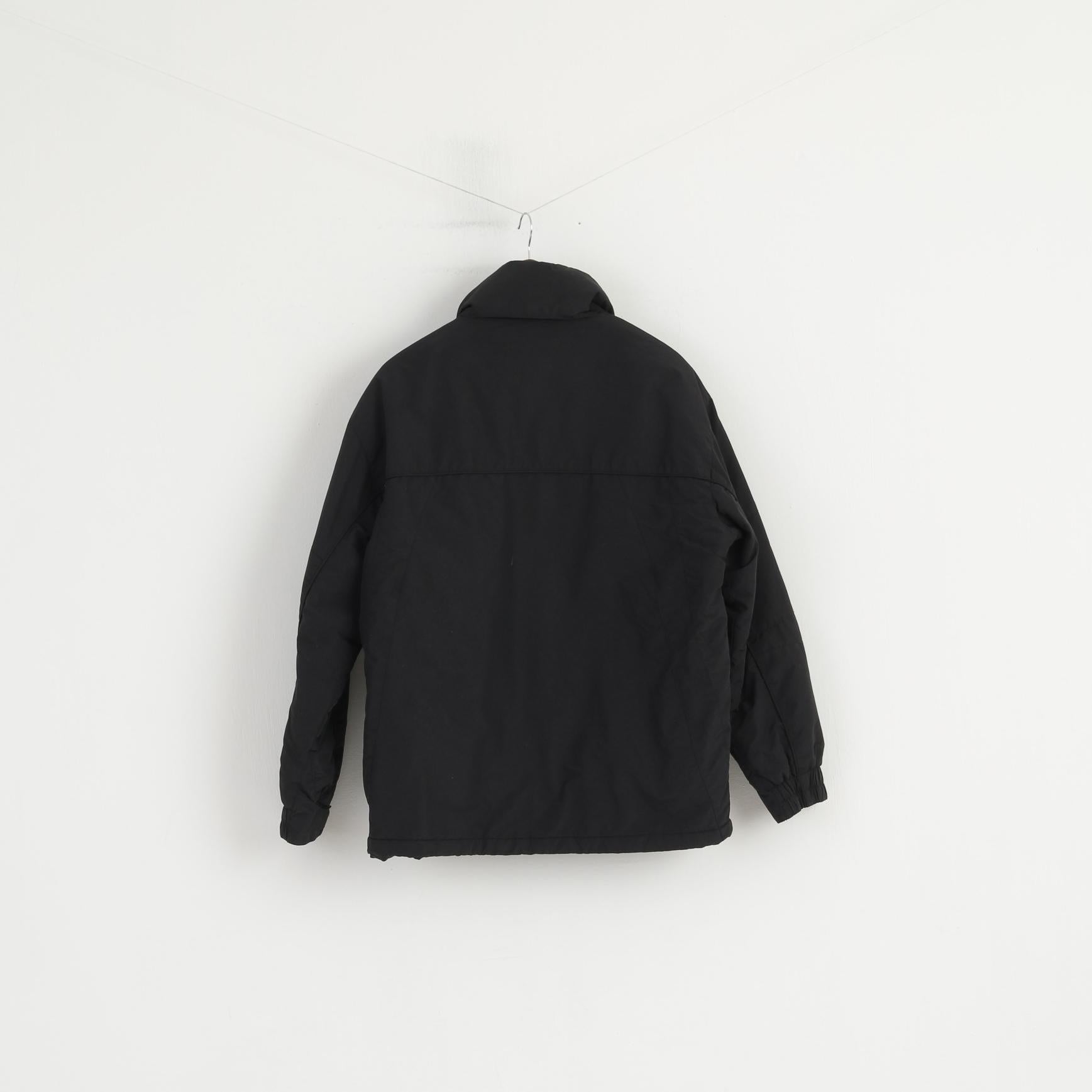 Giacca Rodeo C&amp;A da uomo M 48/50 nera imbottita con cerniera intera cappuccio nascosto top casual