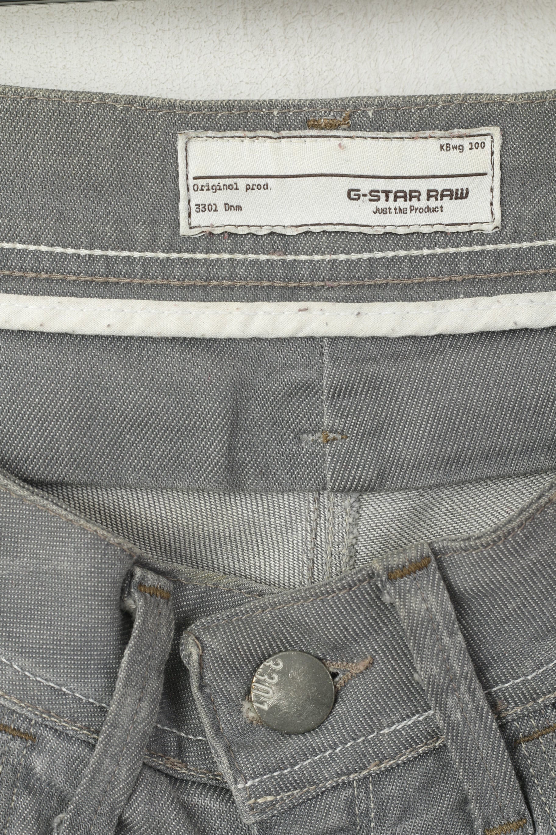 G-Star Raw Women 30 Jeans Trousers Gray Cotton Saville Straight Pants