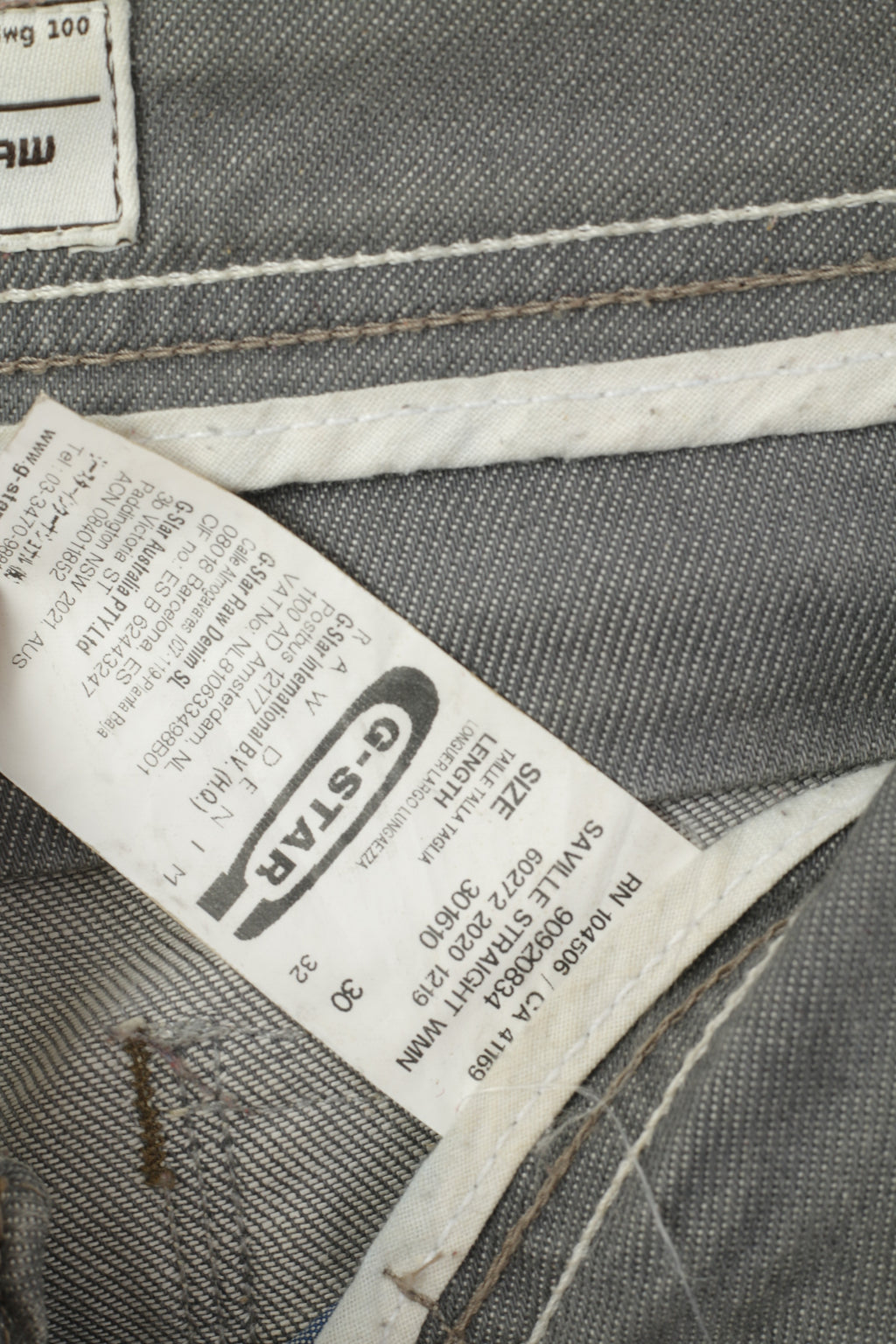 G-Star Raw Women 30 Jeans Trousers Gray Cotton Saville Straight Pants