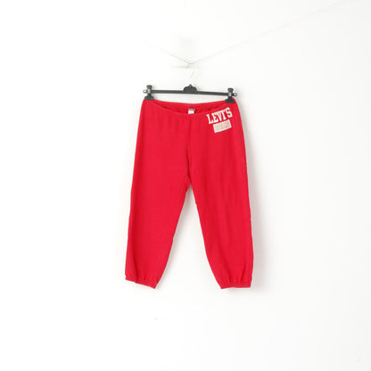 Levi's Women M Capri Pants Pantaloni da allenamento per palestra in cotone rosso