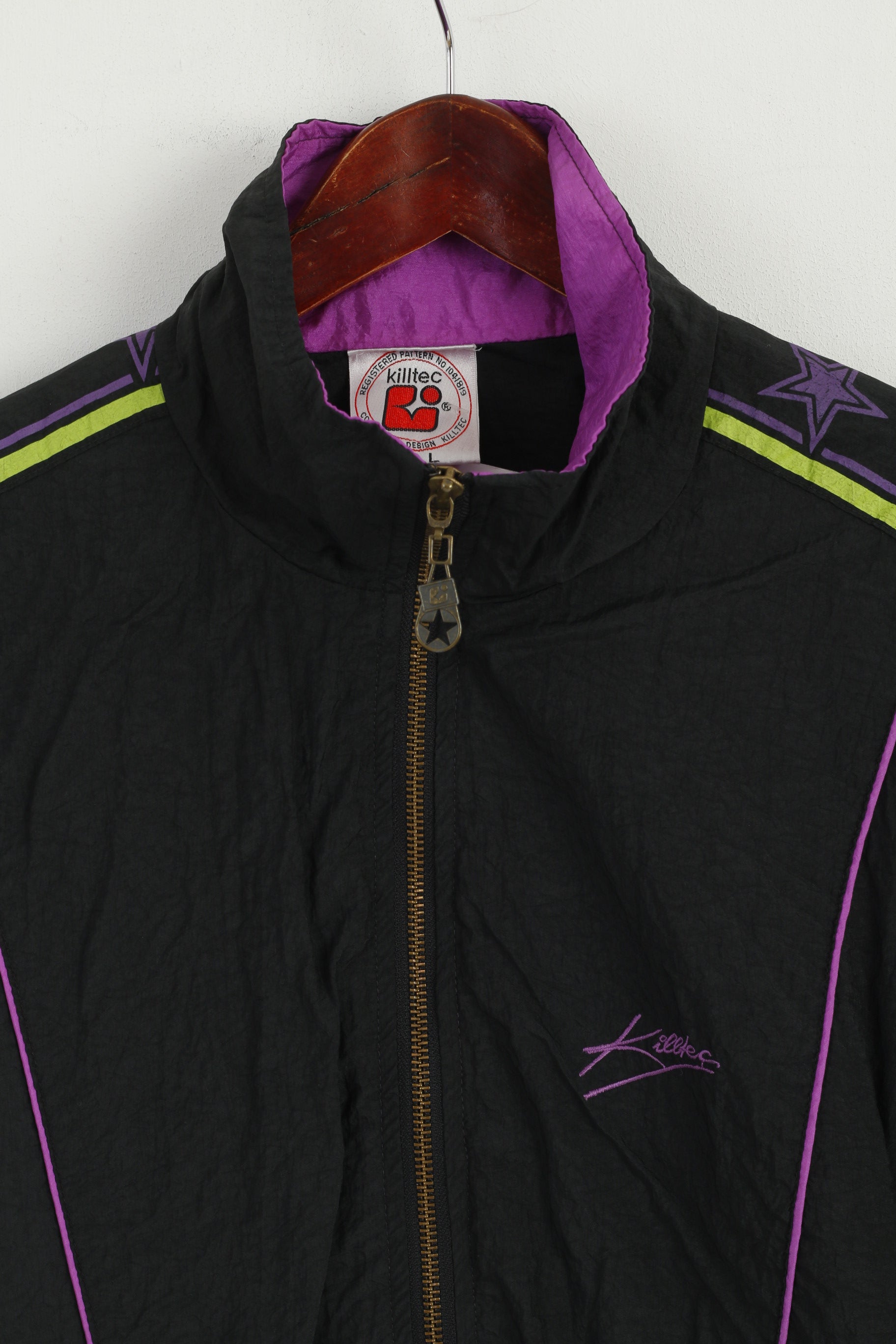 Killtec Women L Bomber Jacket Black Nylon Challenge Line Retro Activewear Top