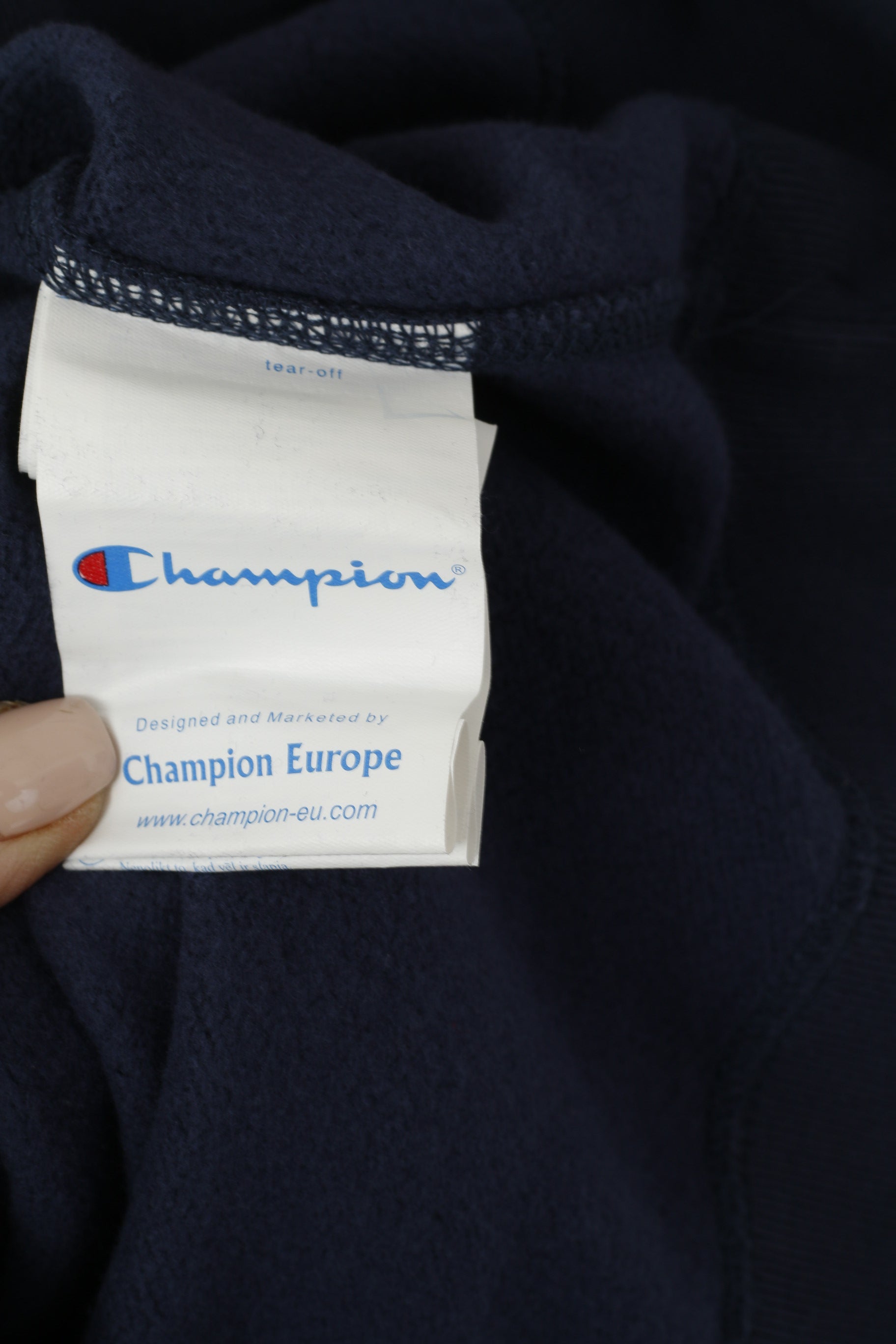 Champion Sweat-shirt à col rond en coton bleu marine pour homme New York Graphic