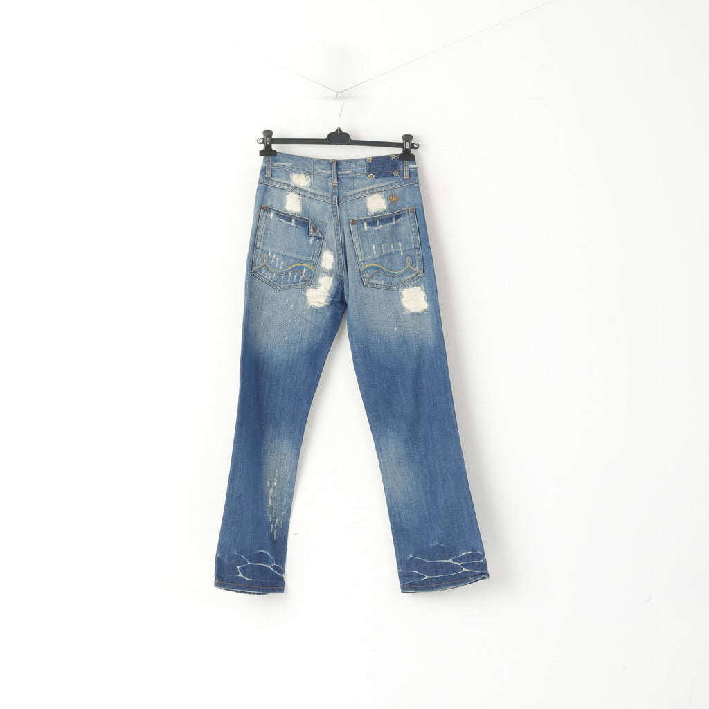 Tom Wolfe Jeans Homme 30 Pantalon Jean Denim Bleu Pantalon Droit En Coton Déchiré