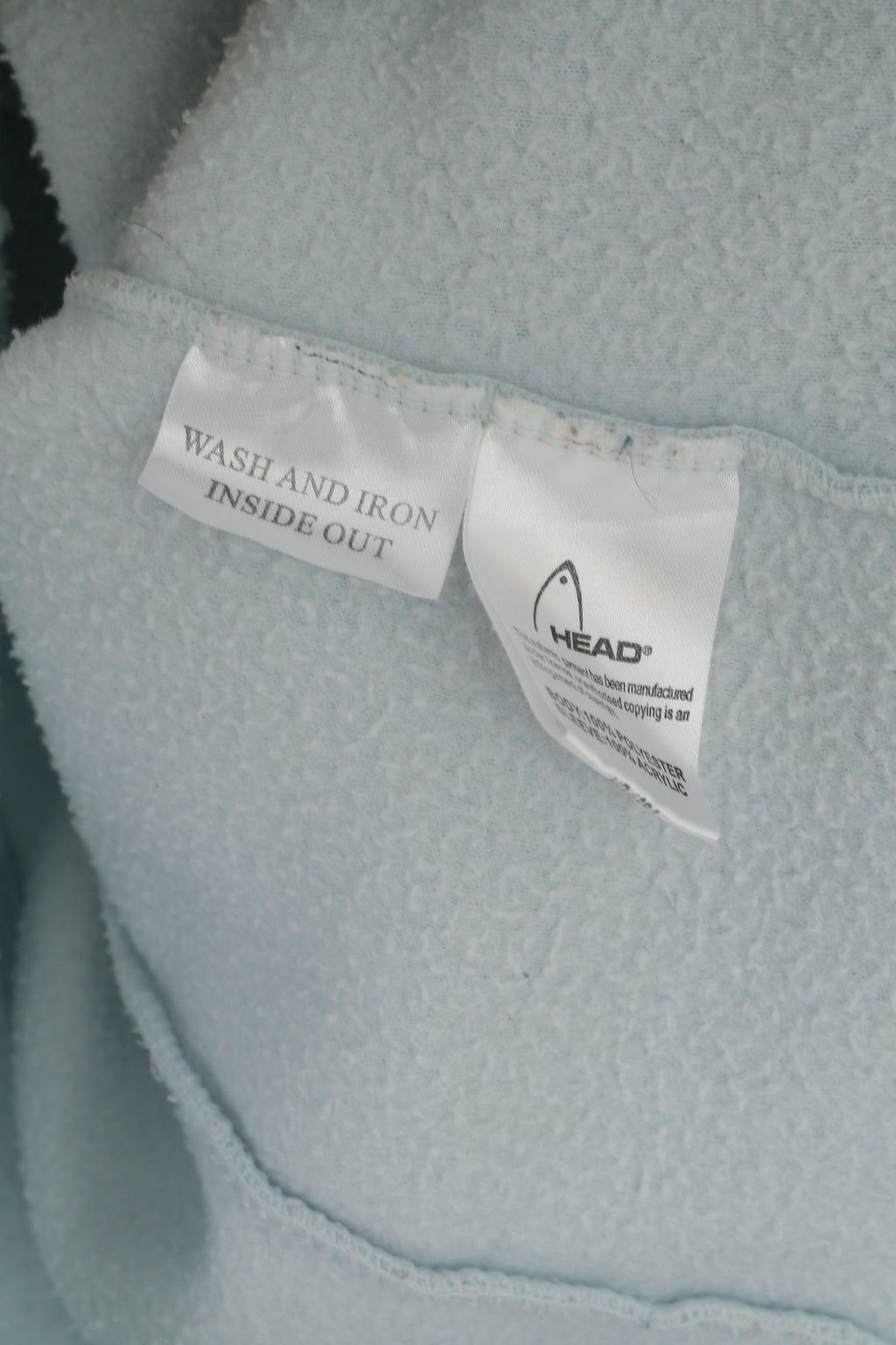 HEAD Femmes 14 M Haut Polaire Bleu Clair Fermeture Éclair Complète Sweat-Shirt Décontracté