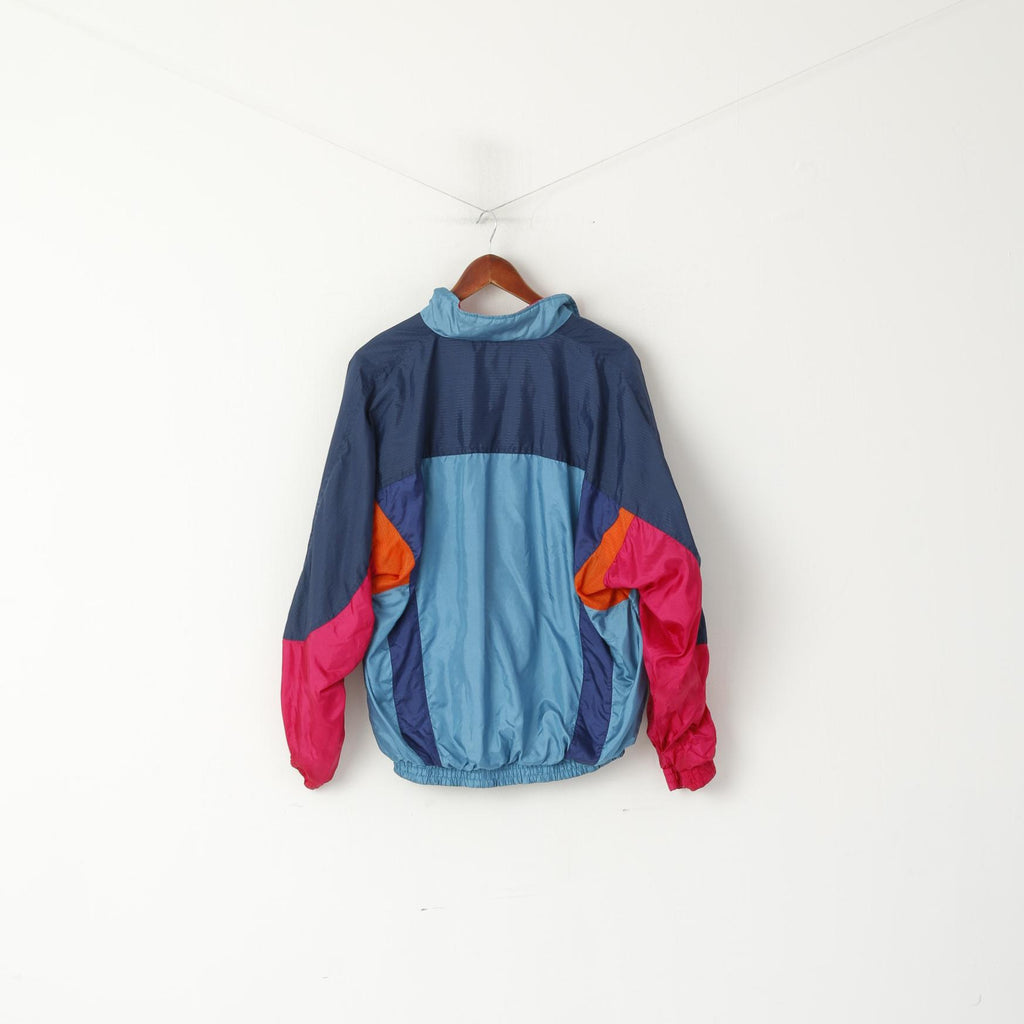 Frank Shorter Giacca da uomo M Multi colore Nylon Impermeabile Abbigliamento sportivo Run Top retrò lucido