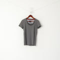 Camicia Ferrari da donna L. Girocollo grigio con volant in cotone, logo classico, tinta unita