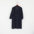 C&amp;A Sixth Sense Femmes 16 XL Manteau Marine Laine Vintage Double Boutonnage Haut Court Ajusté