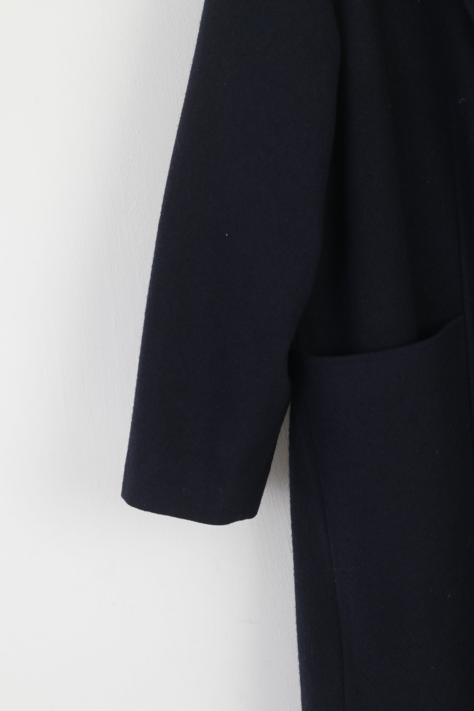 C&amp;A Sixth Sense Femmes 16 XL Manteau Marine Laine Vintage Double Boutonnage Haut Court Ajusté