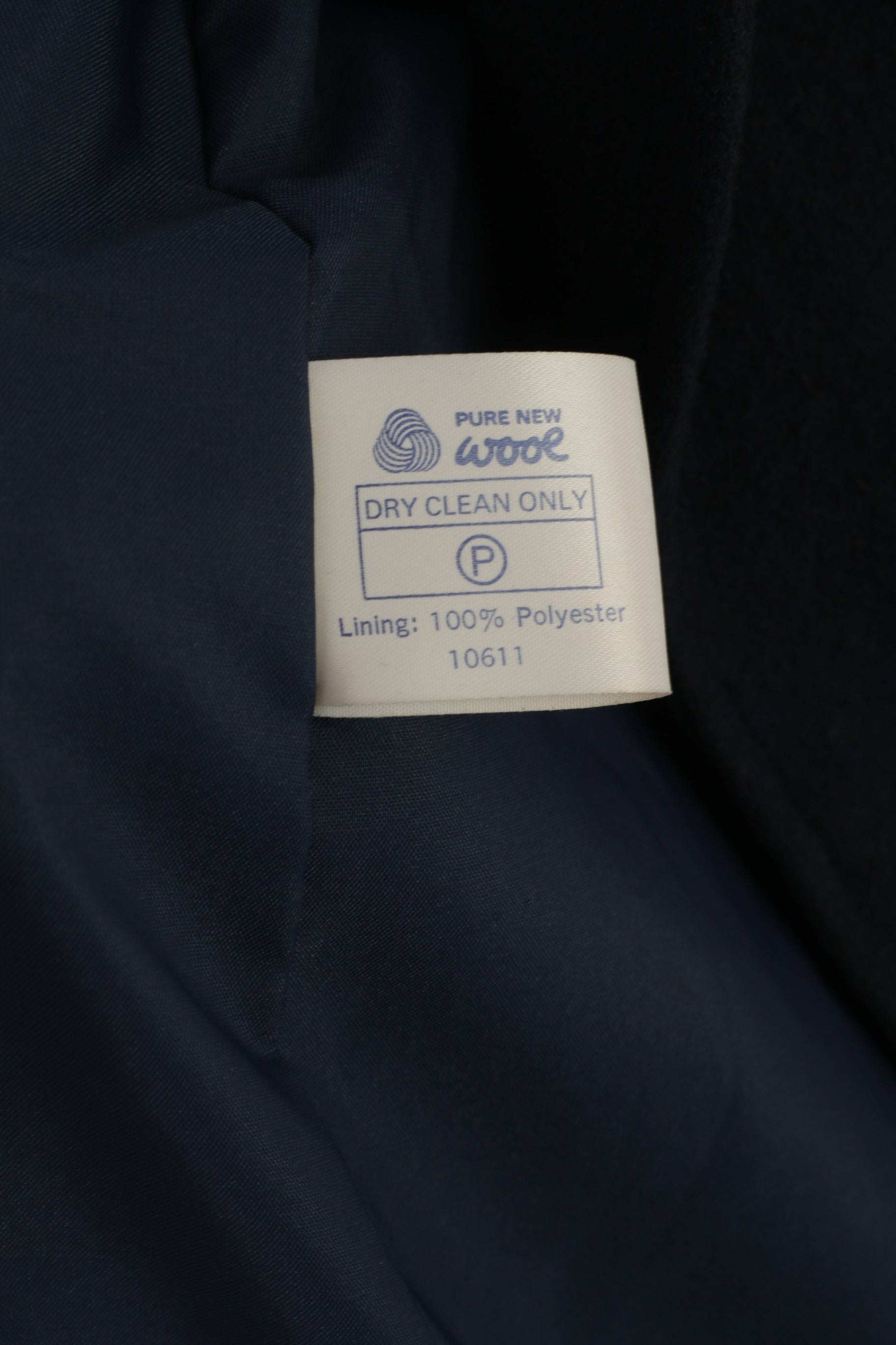 C&amp;A Sixth Sense Femmes 16 XL Manteau Marine Laine Vintage Double Boutonnage Haut Court Ajusté