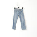 Levi's 505 Femme 26 Pantalon Jeans Pantalon Droit Vintage En Coton Bleu