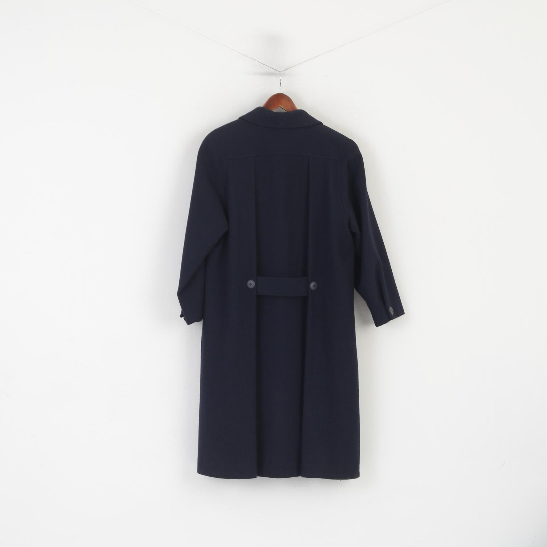 C&amp;A Sixth Sense Femmes 16 XL Manteau Marine Laine Vintage Double Boutonnage Haut Court Ajusté