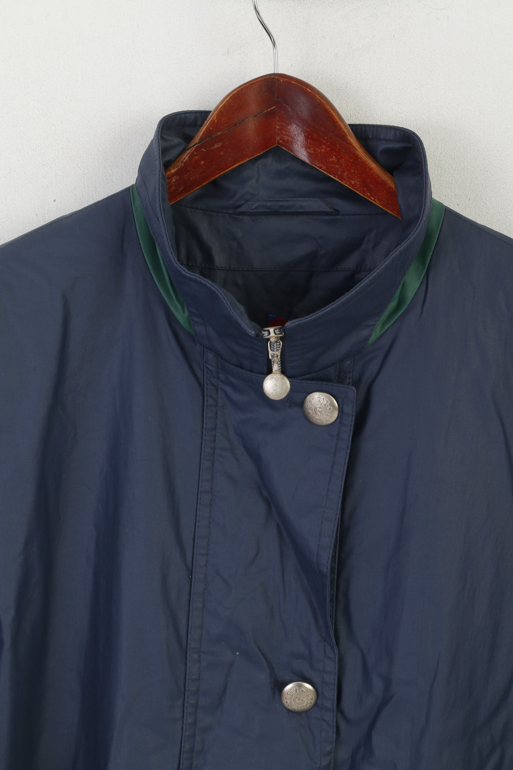 Goldix Surf &amp; Co Femmes 16 42 XL Manteau Marine Coton Épaulettes Vintage Zip Up Top