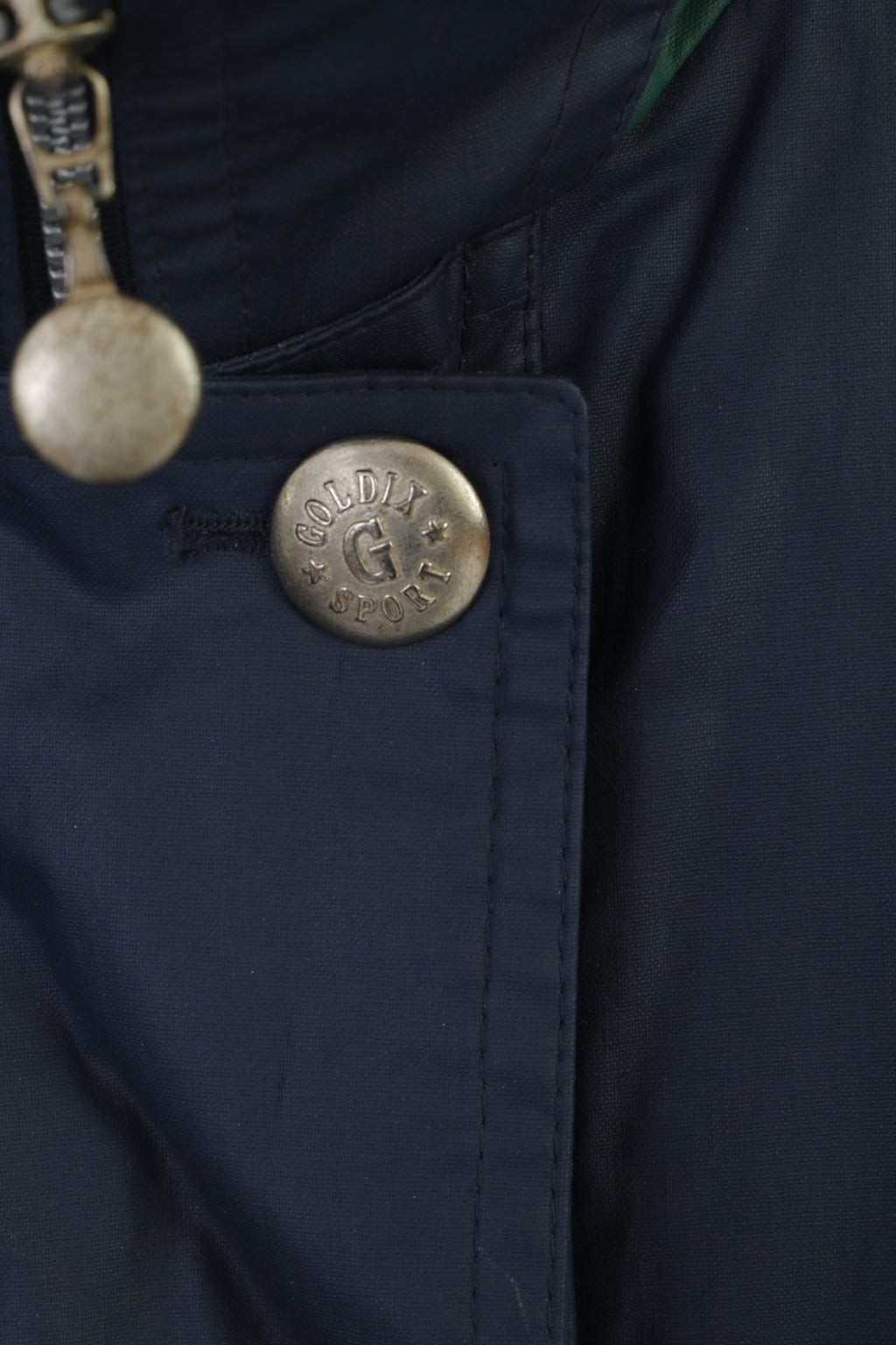 Goldix Surf &amp; Co Femmes 16 42 XL Manteau Marine Coton Épaulettes Vintage Zip Up Top