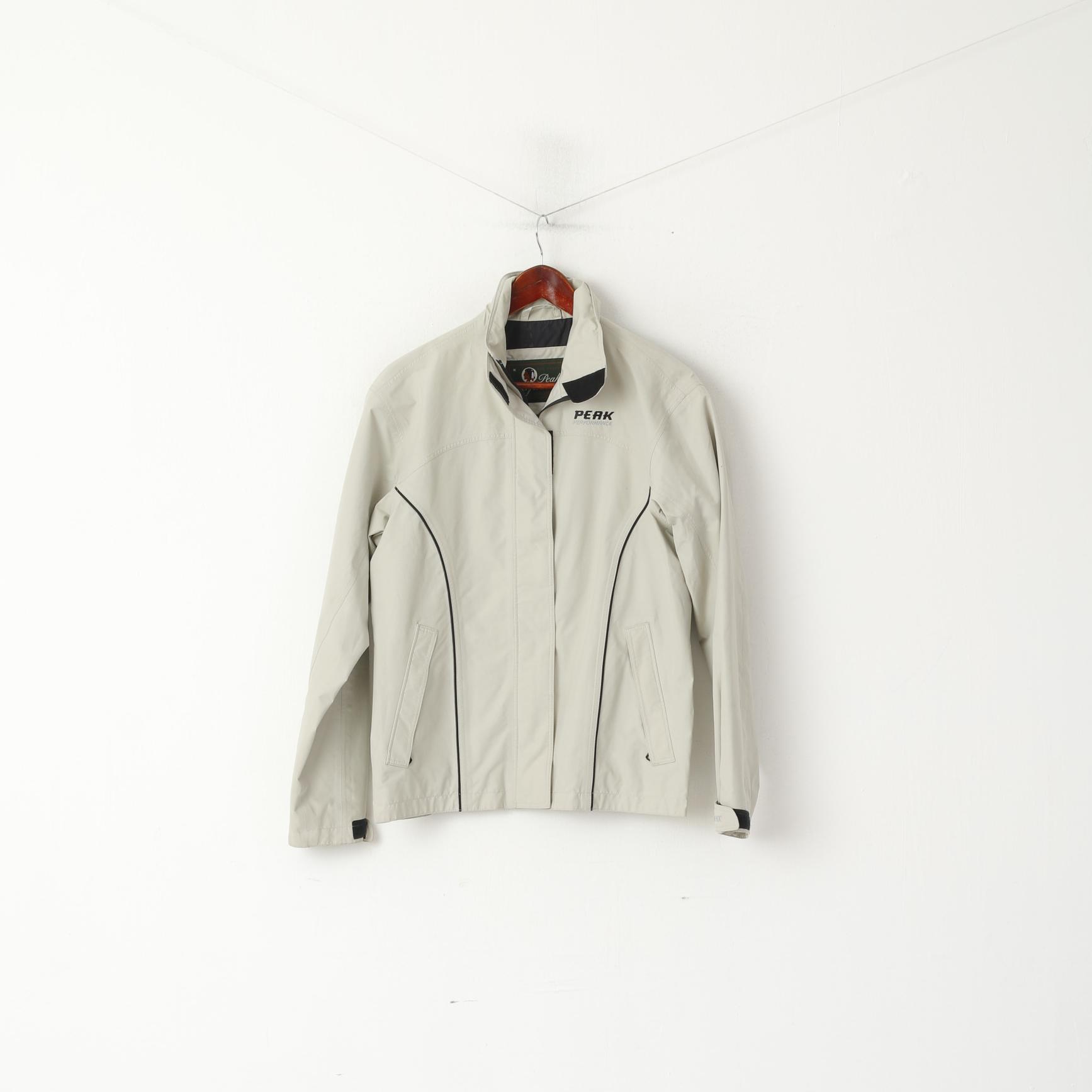 Peak Performance Women M Jacket Beige Gore-Tex  Outdoor Zip Up Lightweight Top