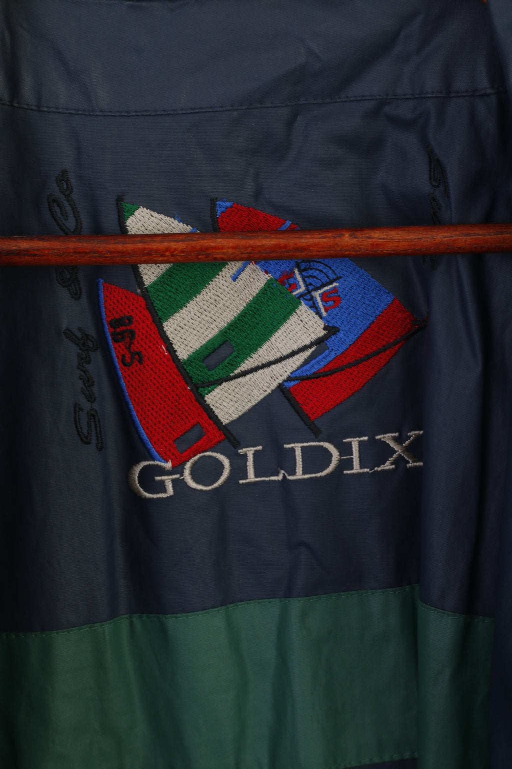 Goldix Surf &amp; Co Femmes 16 42 XL Manteau Marine Coton Épaulettes Vintage Zip Up Top