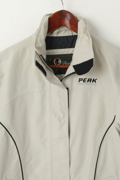 Peak Performance Women M Jacket Beige Gore-Tex Outdoor Zip Up Haut léger